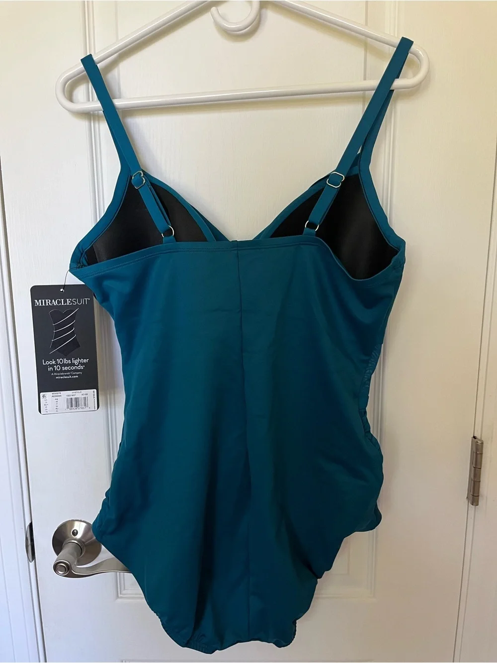 🆕 Miraclesuit Mystique Swimsuit One Piece  Mesh Slimming Teal Blue Size 16